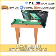 【on hand】 27x14 inches Mini billiard Table for Kids wooden with tall feet pool table set taco billiards