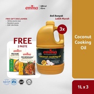 Emma Minyak Masak Kelapa 1L x 3, Emma Coconut Cooking Oil 1L x 3 Coconut Oil, Minyak Masa