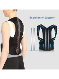 1片運動後背吊帶姿勢矯正器,用於駝背矯正,支撐和固定腰背帶