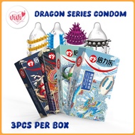 Vivi Dragon Spike Sleeve Dotted Condom Latex Lubricated Kondom Berduri Men (Not Durex) 龙系列大颗粒带刺避孕套