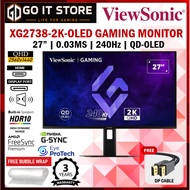 VIEWSONIC XG2738-2K-OLED 27" 2K QHD 240HZ 0.03MS G-SYNC FREESYNC COMPATIBLE OLED GAMING MONITOR BUIL