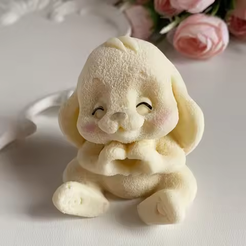 1pc Adorable Rabbit Mold | Resin Silicone Mold with Expressive Eyes and Fluffy Ears, Suitable for Ca