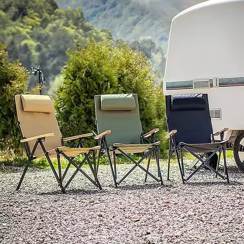 Camping Chair Angle Adjustable Folding Relex Long Camping Chair Large Chair
