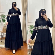 Nuriel Shop - Nura Collection Official - Baju Gamis Wanita Model Terbaru Bahan Ceruty - Bordir Naura