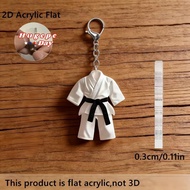 [hugepe-t] Taekwondo Acrylic Ornament Keychain 2D Flat Sports Themed Pendant Charm for Martial Arts 