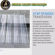 Atap / genteng Spandek Transparan/Spandex Bening 1,1mm PET