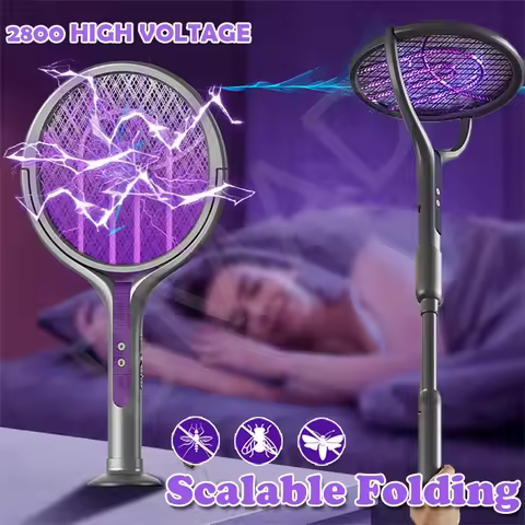 Retractable Rotatable Mosquito Killer Lamp Multifunctional USB Rechargeable Mosquito Swatter Househo