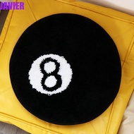 JAVIER 8 Ball Carpet, Plush Round 8 Ball Rug, Creative Black Anti-slip Soft 8 Ball Mat Hoom Decor
