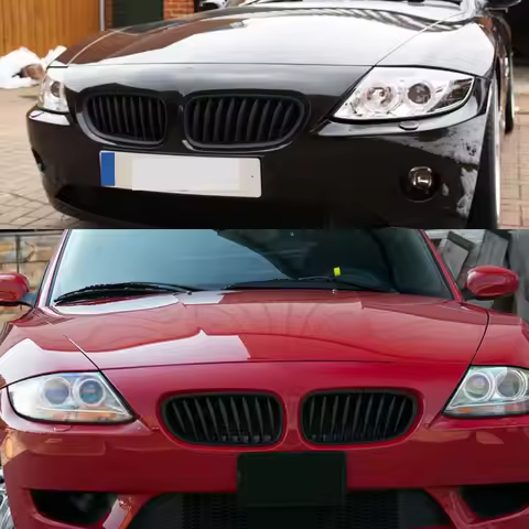 For BMW Z4 E85 E86 2003 2004 2005 2006 2007 2008 Pair Front Center Kidney Grille Grill Matte Black