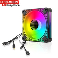 Riding Tribe DM1 Cooler Fan ARGB PC CPU Silent Case Luminous Fan 4.72” Cooling PC Fans With Hydraulic Bearing Low Noise Computer RGB Case Fans Optional Wind Direction RGB Silent Cooler