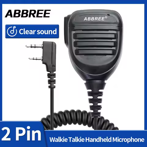 ABBREE AR-770 Walkie Talkie Shoulder Microphone K Plug Speaker Mic Handheld For Baofeng UV-32 UV-5R 