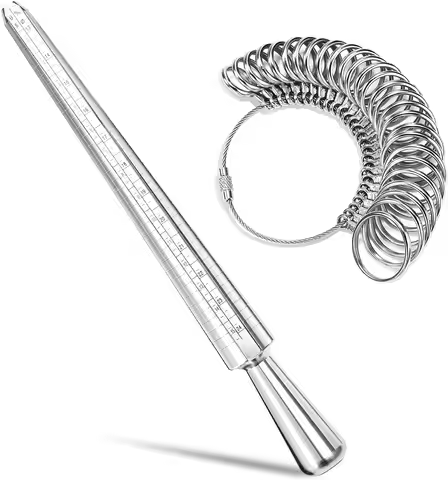Metal Ring Sizer Tool Set Aluminum Ring Mandrel and Finger Gauges US EU Ring Sizer Measuring Tool Fo