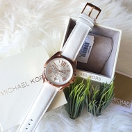 Original Michael Kors MK2292 Womens Bradshaw White Leather Quartz Watch 40mm