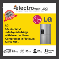 LG GS-L6012PZ side-by-side-fridge  with Inverter Linear  Compressor in Platinum  Silver 601L