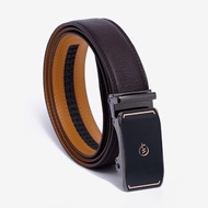 WT Leather SPACE OIL Men's Belt Genuine Cow Leather 3.5 cm Belt Buckle. Brown, Black