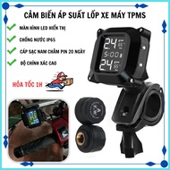 Tire Pressure Sensor For Motorcycle And Motorcycle TPMS Magnet Charging Cable, LED Display For 20 Da