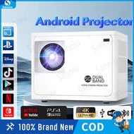 4K WiFi Projector Android 11 Supports HDMI PS5/PS4/Switch Bluetooth 5.2 Google Voice Assistant