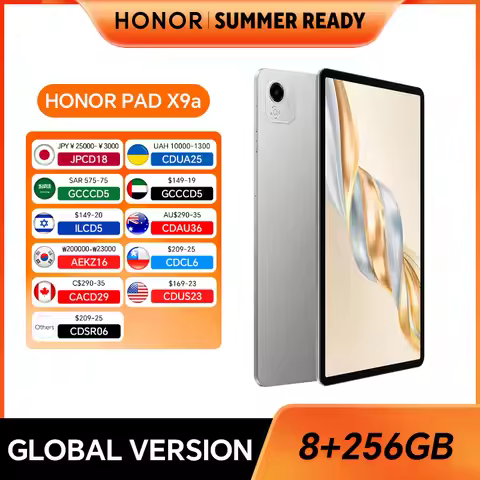 Global Version HONOR Pad X9a 6GB+128GB/8GB+256GB 11.5'' 2.5K 120Hz LCD Screen 8300 mAh Battery 35W S