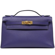 Hermès Bleu Saphir Swift Kelly Pochette Gold Hardware, 2018