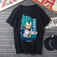 🔥【HOT】 Dragon Ball Goku short sleeve T-shirt mens Vegeta top anime trendy brand couple outfit เสื้อย