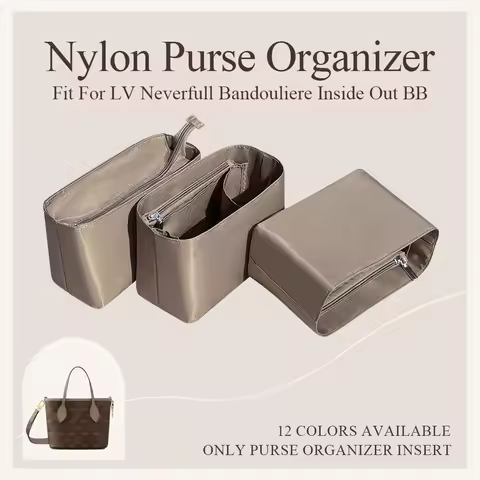 Nylon Purse Organizer Insert Fit for LV Neverfull Bandouliere Inside Out BB Handbag Inside Purse Sto