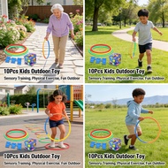 Physical Children Sensory Integration Training Outdoor Toy Circle Jumping Ring Hopscotch 10Pcs Kids