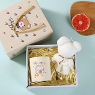 Cốc Sứ Quà Tặng Sinh Nhật Sự Kiện Kèm Hộp Gấu Bông Khăn Tắm Giấy Rơm Cốc Uống Nước Cute Dễ Thương