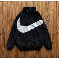 HITAM Nike BIGLOGO Jacket Waterproof RUNNING Jacket Men's Tick Jacket Men's PRASUT Jacket Black