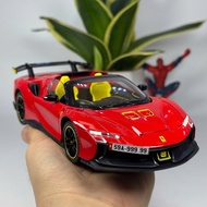 Ferrari SF90 XX Stradale supercar model, scale 1:24, made of metal, free VIP license plate