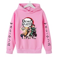 Demon Slayer Kids Top New Hoodies Children's Suitable Boys Long Sleeve Anime Yaiba Hoody Pullover Sweatshirt