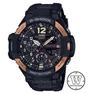 [Watchwagon] Casio G-Shock GA-1100RG-1A GravityMaster Twin Sensors Black Resin Band Gold Bezel Gents Sports Watch