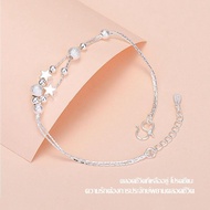 Simple Bracelet Size 19cm Small Dolphin Star Beads For Women Silver Jewelry Holiday Gift-935