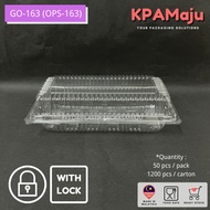 [50pcs] GO-163 (OPS-163) - Bakery Disposable Plastic Clear, Bekas Kuih Plastik, Plastic Tray With Lo