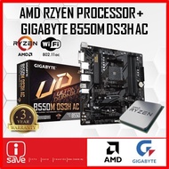 Gigabyte B550M DS3H AC B550 AM4 DDR4 Motherboard + AMD RYZEN 3 / RYZEN 5 / RYZEN 7 / RYZEN 9 CPU COM