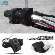 OPENMALL Motorcycle Dual USB Port Handlebar Charger 3A 12V To 5V Fast Charging Adapter Power Supply 