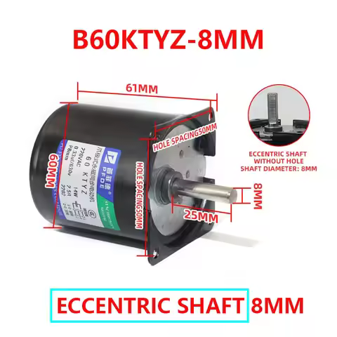 Eccentric Output Shaft 8MM 60KTYZ 220V AC Synchronous Motor 14W Micro 2.5rpm -80rpm Permanent Magnet