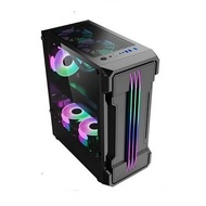 Casing PC Gaming ATX/mATX Tempered Glass Black Battleground 08