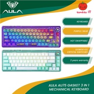 AULA F68 Transparent RGB Mechanical Keyboard - Leobog Ice Crystal Switch