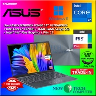 #AZ088 USED ASUS ZENBOOK UX5401ZA Performance Ultrabook intel i7-12700H 16GB 512GB SSD intel IRIS Gr