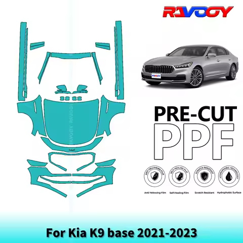 For Kia K9 base 2021-2023 Full Front+Rockers 8.5Mil Pre-Cut Paint Protection Film PPF Stone Chip Kit