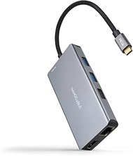 NANOCABLE 10.16.1009-9-in-1 USB-C 3.2 GEN1 5G Male to 3 USB-A Ports + 2 HDMI Ports + RJ45 + TF + SD 