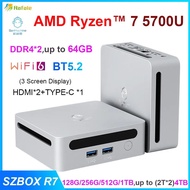 GenMachine Mini PC AMD Ryzen 7 5700U CPU Support Windows 10/11 3200MHz 32GB 512GB AMD WiFi6 NUC