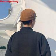 VORTEX Men Women Skullcap, Cotton Dome Brimless Hat , Retro Docker Cap Solid Color Bonnet Melon Dock