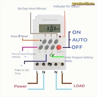 GREAT Digital Timer, 12V LED Timer Switch, Durable 220V 110V Display Relay Electrical Device Timer E