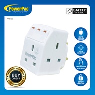 PowerPac Adapter 3 Way With Switch 3 Pin plug 2 pin Plug Adapter (PP8733)