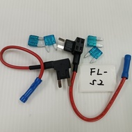 (FL-S2) (with 2pcs 15A fuse) Mini Blade Fuse Tap Adaptor Fuse Holder No Modified Fuse Box Car Fuse M