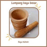 Lesung lumpang penumbuk kayu mahoni