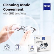 ZEISS 50 Pieces Lens Wipe Alcohol-Free Cleaning Cloth Over Size (Box of 50) Pre-Moistened Lenses Cle