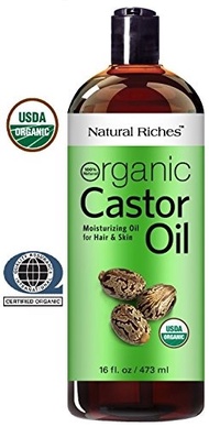 Thick Hair Organic Castor Oil Cold pressed for Hair Loss  u0026 Dandruff 100 % Pure， USDA Certified