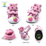 Canvas Dog Shoes, Non-slip, Breathable, Bichon Frize Teddy, Small Dog Shoe Covers, 4 Pack, Soft Bott